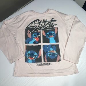 Disney x Zara Kids 11-12 T-shirt Pink LILO & Stitch Very Good Condition
